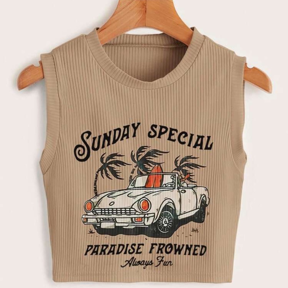 Tan crop t-shirt